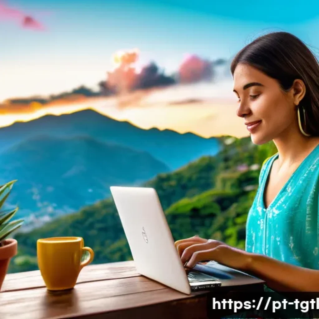 디지털 노마드의 경제적 자립 방법 - A digital nomad woman working on her laptop inside a cozy Airbnb apartment in Medellín, Colombia, wi...