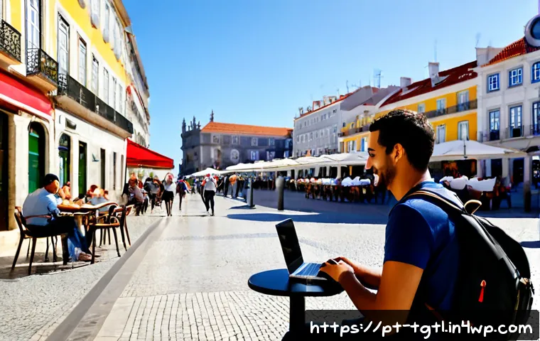 Home 30 디지털 노마드의 지역별 안전 평가 - Photorealistic travel safety comparison scene for digital nomads in Lisbon, Portugal: a relaxed remo...