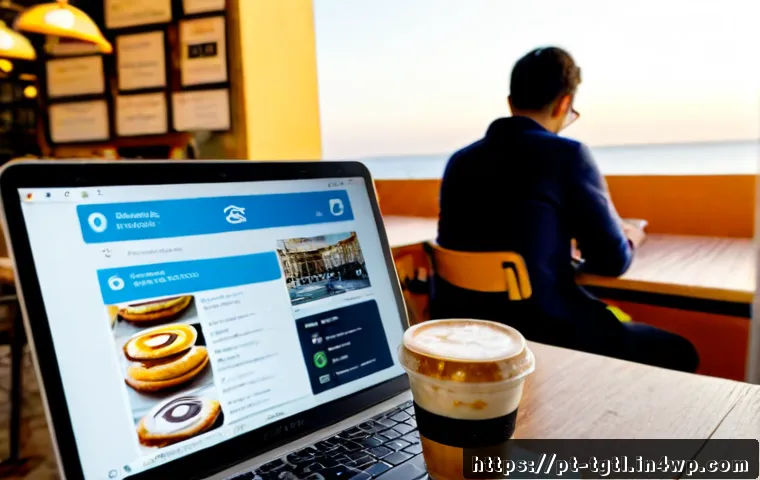 Home 17 디지털 노마드의 소셜 미디어 활용 전략 - Photorealistic digital nomad strategist working at a sunlit Lisbon café terrace, mature professional...